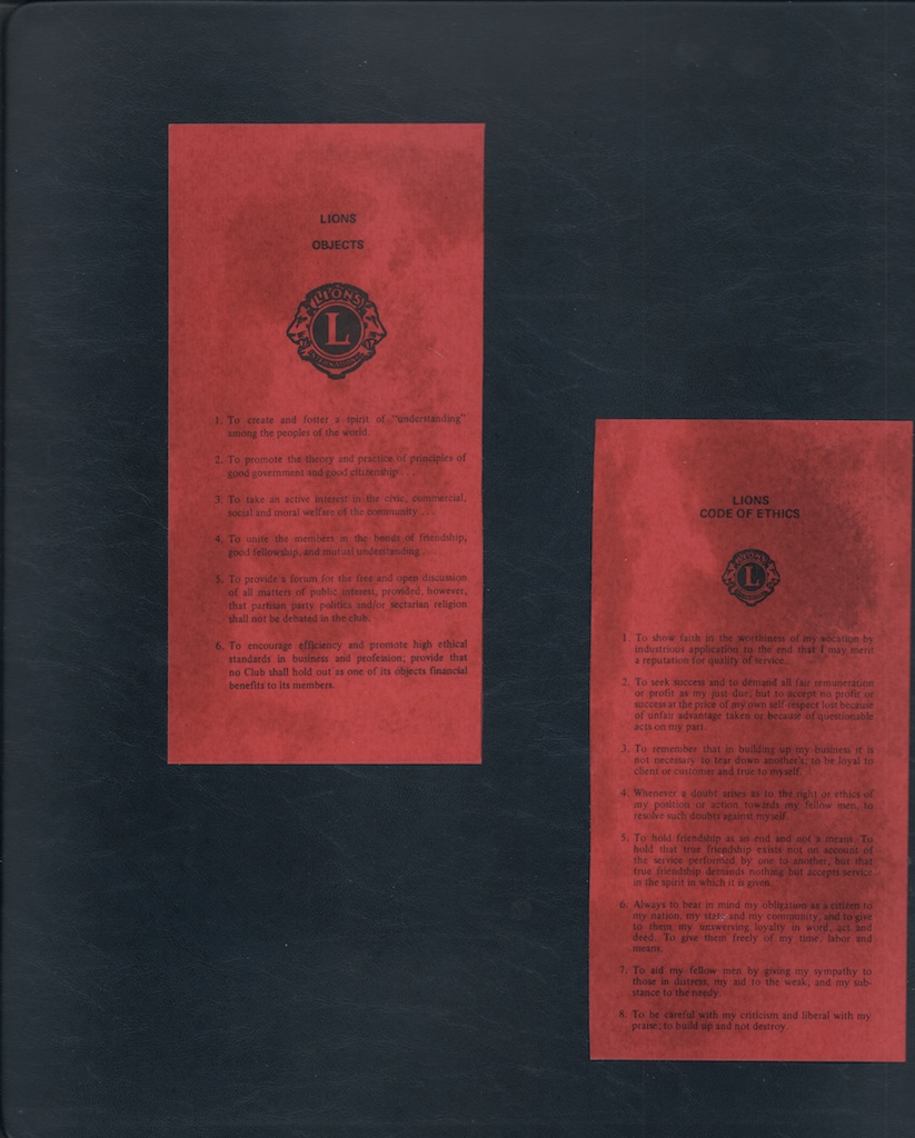 1982-83 Clews Scrapbook Inside Cover